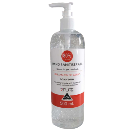 2PURE HAND SANITISER GEL 80% ALCOHOL