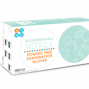 Biodegradable nitrile examination gloves