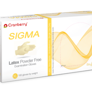 CRANBERRY SIGMA LATEX POWDER FREE EXAMINATION GLOVES